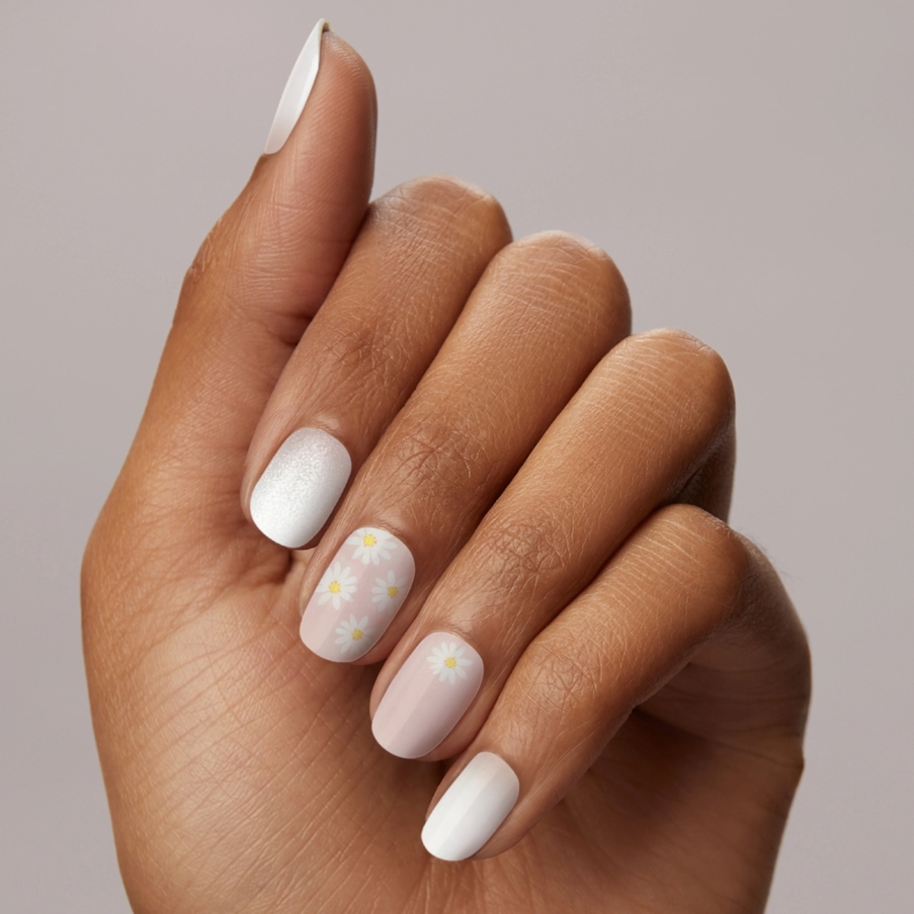 Dashing Diva Digital Daisy Glaze Design LED Semi-Cured Gel Nails